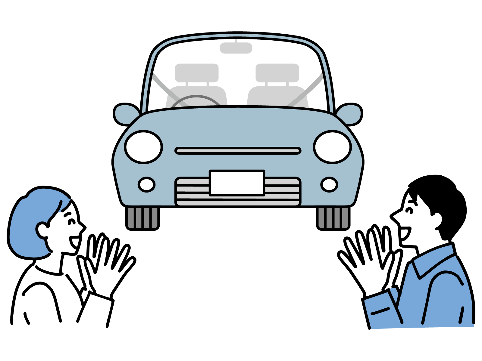 輸入車修理店のbuv.laboに高評価を出す男女の画像